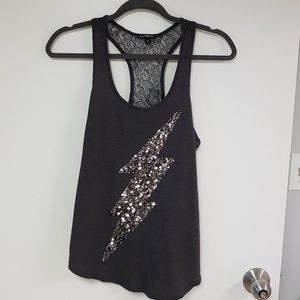 Sequin & Lace Racerback Tank